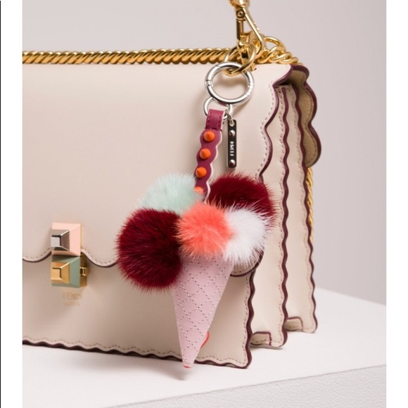 Fendi, Accessories, Auth Fendi New Mink Fur Ice Cream Bag Charm